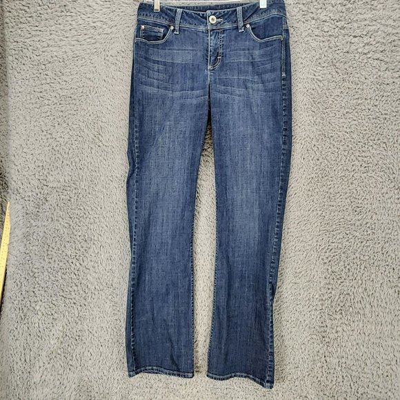 Wrangler Jeans Womens 8 Dark Wash Stretch Mid Rise Shaping Bootcut - Picture 2 of 14